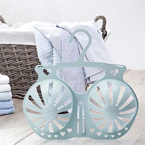 Clothes Hanger, 2Pcs Household Anti-Deformation Bra Drying Rack Seamless Non-Slip Vest Hanger - Blue