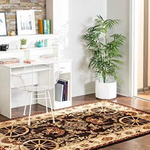 Rugs.com Pioneer Collection Rug – 4' x 6' Black Medium-Pile Rug Perfect for Living Rooms, Large Dining Rooms, Open Floorplans