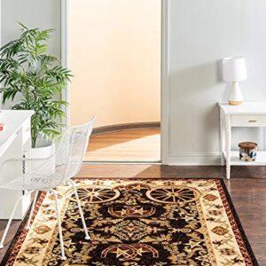 Rugs.com Pioneer Collection Rug – 4' x 6' Black Medium-Pile Rug Perfect for Living Rooms, Large Dining Rooms, Open Floorplans