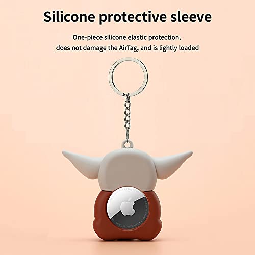 Ahnspiceo Silicone Case for AirTag Finder, 3D Cute Cool Cartoons Anime Silicone Design,Anti-Scratch Protective Skin Cover with Keychain Compatible with AirTags 2021