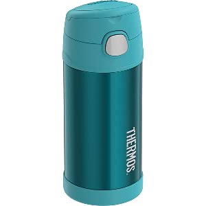 thermos funtainer stainless steel insulated water bottle with straw - teal [f4100tl6]