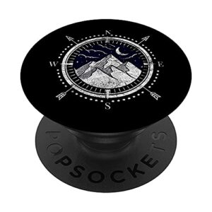 Landscape Lattitude Mountain Outdoors Compass Hiking Camping PopSockets PopGrip: Swappable Grip for Phones & Tablets