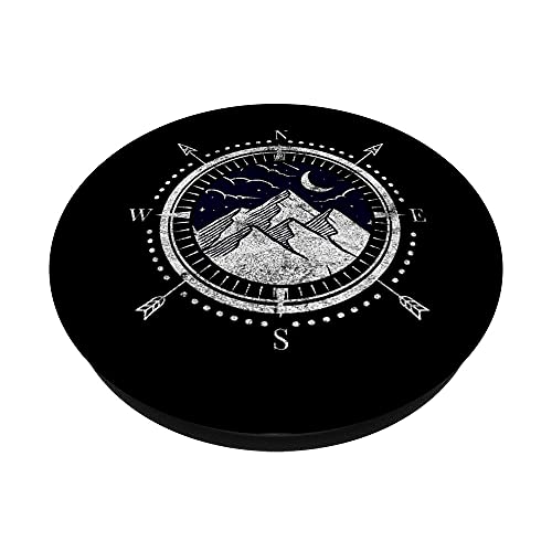 Landscape Lattitude Mountain Outdoors Compass Hiking Camping PopSockets PopGrip: Swappable Grip for Phones & Tablets