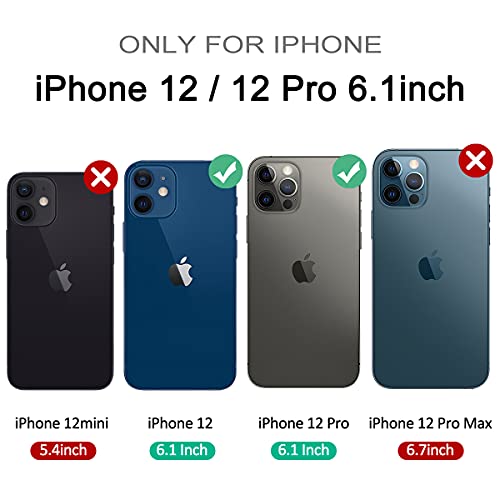 SURITCH Compatible with iPhone 12/iPhone 12 Pro Clear Case,[Privacy Screen Protector] Anti Spy Film Full Body Protection Shockproof Bumper Rugged Cover for iPhone 12/12 Pro 6.1 Inch (Clear)