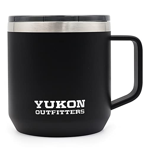 Yukon Outfitters Outdoor Camping Active Stainless Steel Freedom 16 oz Coffee Mug, Black