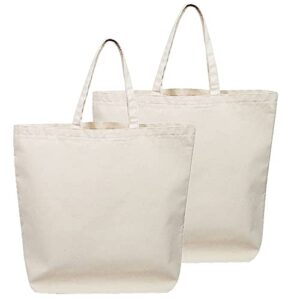 made in usa extra large canvas reusable shopping grocery tote bags 2 pack