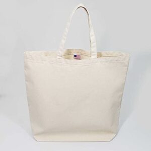 Made in USA Extra Large Canvas Reusable Shopping Grocery Tote Bags 2 Pack