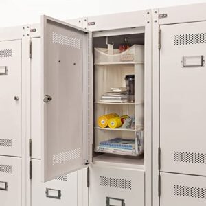 StorageWorks 3-Shelf Hanging Closet Organizer, Adjustable Hanging Closet Organizers and Storage, 12 ¾”W x 12 ¾”D x 32”H, White & Ivory