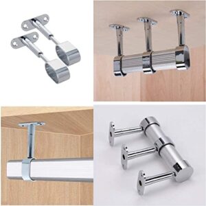 Yinpecly Shower Curtain Rods Wardrobe Pipe Lever Wall Mounted Support Bracket Suitable Pipe Diameter 0.63" x 1.18" Bright Light Tone 2pcs