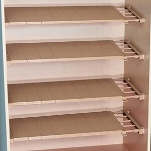 CLCL Adjustable Shelf Closet Storage Rack Organizer, Expandable Closet Shelf Space Saver Racks for Kitchen Cupboard Wardrobe Bookcase