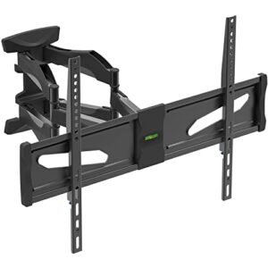 full motion tv wall mount for most 40-75 inch tvs, tv mount with dual swivel articulating arms extension tilt rotation and 6 cable management, max vesa 600x400mm, holds up to 99 lbs
