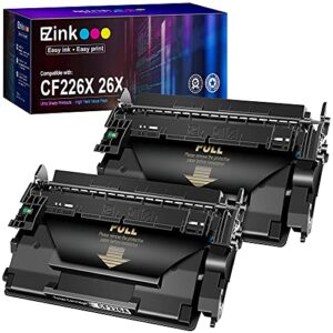 e-z ink (tm compatible toner cartridge replacement for hp 26x cf226x 26a cf226a to use with m402d m402dn m402dw m426fdw m426fdn m426dw printer tray (black, 2 pack)