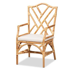 baxton studio delta chairs, natural/white
