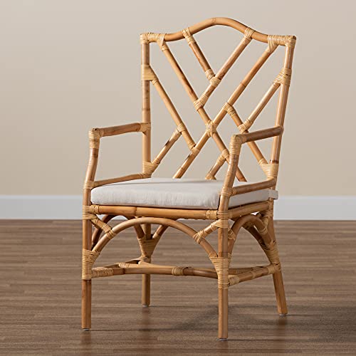 Baxton Studio Delta Chairs, Natural/White