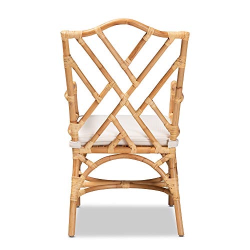 Baxton Studio Delta Chairs, Natural/White