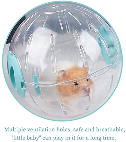 Hamster Exercise Ball 12cm 4.73inch Transparent Hamster Ball Running Hamster Wheel Cute Exercise Mini Ball for Dwarf Hamsters to Relieves Boredom and Increases Activity Chinchilla Cage(S, Blue A)