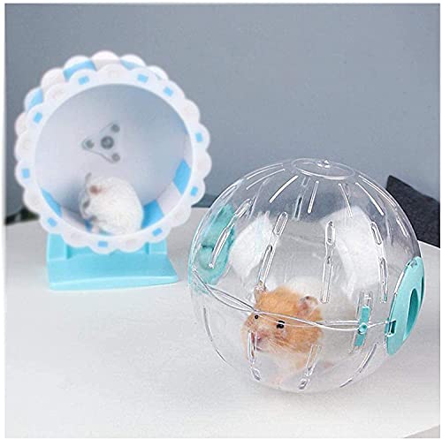 Hamster Exercise Ball 12cm 4.73inch Transparent Hamster Ball Running Hamster Wheel Cute Exercise Mini Ball for Dwarf Hamsters to Relieves Boredom and Increases Activity Chinchilla Cage(S, Blue A)