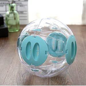 Hamster Exercise Ball 12cm 4.73inch Transparent Hamster Ball Running Hamster Wheel Cute Exercise Mini Ball for Dwarf Hamsters to Relieves Boredom and Increases Activity Chinchilla Cage(S, Blue A)