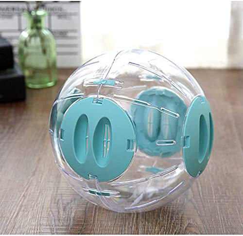 Hamster Exercise Ball 12cm 4.73inch Transparent Hamster Ball Running Hamster Wheel Cute Exercise Mini Ball for Dwarf Hamsters to Relieves Boredom and Increases Activity Chinchilla Cage(S, Blue A)