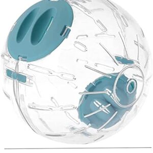 Hamster Exercise Ball 12cm 4.73inch Transparent Hamster Ball Running Hamster Wheel Cute Exercise Mini Ball for Dwarf Hamsters to Relieves Boredom and Increases Activity Chinchilla Cage(S, Blue A)