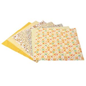 healifty fabric 7pcs cotton patchwork bundle squares patchwork lint different designs for diy sewing quilting scrapbooking yellow quilting quilting quilting fabric