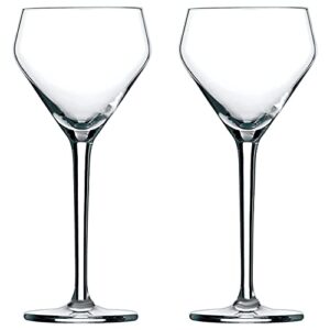 amehla x the educated barfly collection coupe glass handblown teardrop nick and nora cocktail glass - 6-ounce, set of 2 martini glasses for up cocktails (plain)