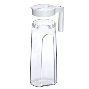 Amazing Abby - Slim - Tritan Pitcher (64 oz), Unbreakable Plastic Pitcher with Lid, BPA-Free, Heat-Resistant, Dishwasher-Safe, Great for Both Iced and Hot Drinks, Indoors and Outdoors, White