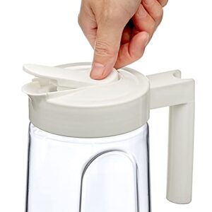 Amazing Abby - Slim - Tritan Pitcher (64 oz), Unbreakable Plastic Pitcher with Lid, BPA-Free, Heat-Resistant, Dishwasher-Safe, Great for Both Iced and Hot Drinks, Indoors and Outdoors, White