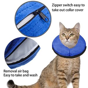 Soft Dog Cone Collar for Large Medium Small Dogs and Cats After Surgery, Inflatable Dog Neck Donut Collar,Inflatable Cat Cone Collar,E-Collar for Dogs Recovery, Dog Cones Alternative (Medium, Blue)