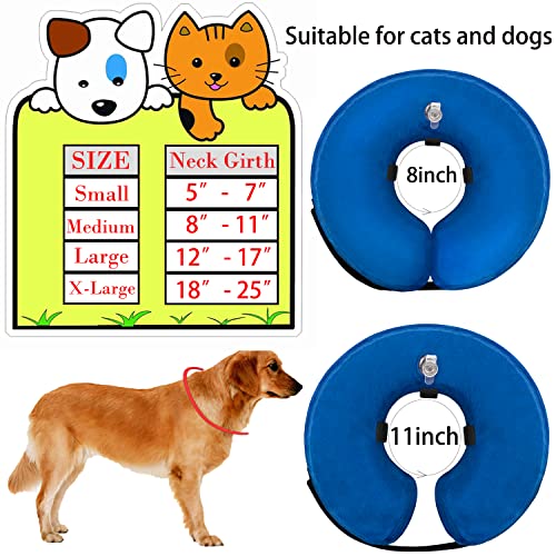 Soft Dog Cone Collar for Large Medium Small Dogs and Cats After Surgery, Inflatable Dog Neck Donut Collar,Inflatable Cat Cone Collar,E-Collar for Dogs Recovery, Dog Cones Alternative (Medium, Blue)