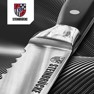STEINBRÜCKE Bread Knife Serrated Bread Knife 10 Inch, Sharp Bread Slicing Knife of High Carbon German Steel, Bread Cutter for Homemade, Baking, Cake and Crusty Bread