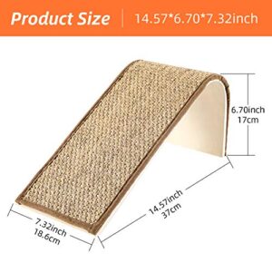 Lahas Cat Scratch Pad,Scratching Ramp,Cat Floor Scratcher,100% Natural Sisal,Wooden Structure,Cat Toy