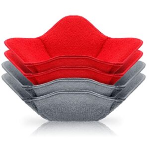 4 Pieces Bowl holders Microwave Bowl Cozy Small Bowls Holder Bowl Potholders for Microwave Hot Plate Bowl Food Temperature for Home Kitchen Holder Sponge and Microfiber Key