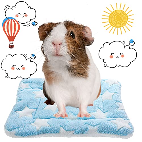 4 Pieces Rabbit Guinea Pig Bed Mats Soft Plush Bunny Pad Mats Small Animal Dog Cat Bed Dog Crate Kennel Pad Mat Hamster Cozy Dog Bed Mat for Small Animal (Big Twinkle, 10 x 11 Inch)