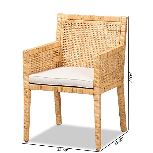 Baxton Studio Karis Chairs, Natural/White Natural/White