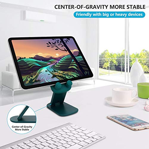 Cute Foldable Adjustable Cartoon Cell Phone Holder Stand for Desk ,Portable Universal Desk Phone Holder Stand Cradle Dock for All Mobile Smart Phones /Tablets( 4~10inch)/Kindles/Switch (Angry Bear)