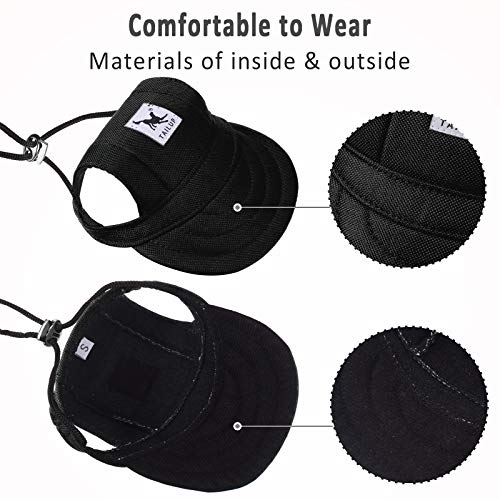 4 Pieces Dog Visor Hats Dog Baseball Hats Pet Sun Protection Hats Outdoor Sports Hats with Ear Holes Pet Baseball Hats with Adjustable Chin Strap for Extra Small Dogs