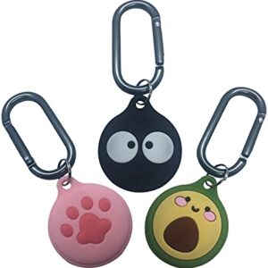 3 Pack Protective Case Compatible with Apple AirTag Cases, Cute Cartoon Silicone Protective Holder for AirTag Keychain, Pet,Luggage, Newest Design