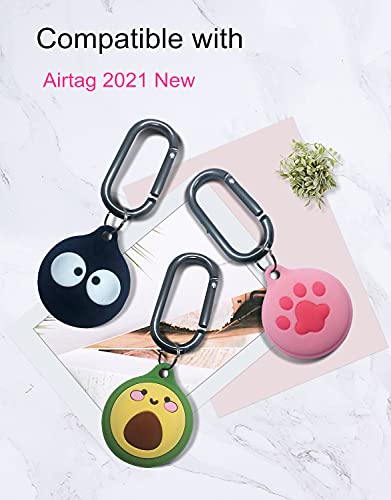 3 Pack Protective Case Compatible with Apple AirTag Cases, Cute Cartoon Silicone Protective Holder for AirTag Keychain, Pet,Luggage, Newest Design