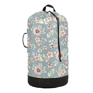 alaza succulents cactus flower laundry bag backpack clothes hamper bag with adjustable shoulder straps drawstring closure for home apartment college dorm travel