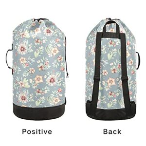 ALAZA Succulents Cactus Flower Laundry Bag Backpack Clothes Hamper Bag with Adjustable Shoulder Straps Drawstring Closure for Home Apartment College Dorm Travel