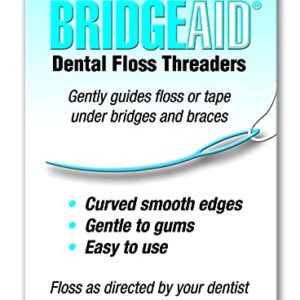 BridgeAid Dental Floss Threaders - Buy 5 Packs of 50/Pack, Get 1 Pack Free (300 Threaders Total)