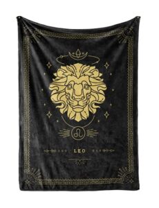 innobeta leo gifts zodiac astrology sign bed flannel blanket throws, birthday for women men, constellation gifts for friends, girlfriend, wife (50"x 65")