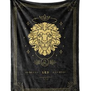 InnoBeta Leo Gifts Zodiac Astrology Sign Bed Flannel Blanket Throws, Birthday for Women Men, Constellation Gifts for Friends, Girlfriend, Wife (50"x 65")