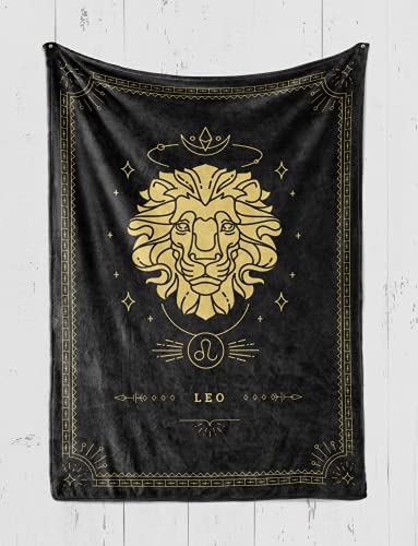 InnoBeta Leo Gifts Zodiac Astrology Sign Bed Flannel Blanket Throws, Birthday for Women Men, Constellation Gifts for Friends, Girlfriend, Wife (50"x 65")