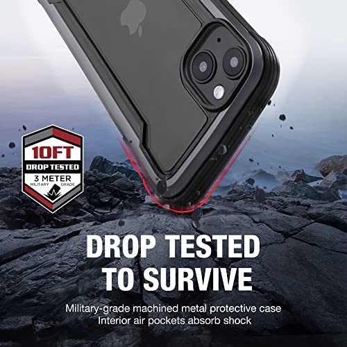 RAPTIC Shield for iPhone 13 Case for iPhone 14 Case, Shockproof Protective Clear Case, Military 10ft Drop Tested, Durable Aluminum Frame, Anti-Yellowing Technology Phone Case for iPhone 13, Black