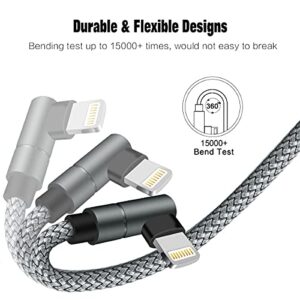 USB C to Lightning Cable MFi Certified PD Fast iPhone 12 Charging 6ft Cable 90 Degree Type C Charger Cord Compatible with iPhone 13/12/12 ProMax/12Mini/11 Pro Max/X/XS/XR/8, iPad 8th (Grey) …