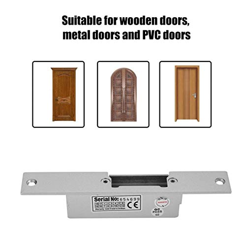 Electric Strike Door Lock, Standard Heavy Duty Electric Strike Lock for North American Door 500kg Holding Force for Wooden Metal PVC Doors(NO Cathode Lock)