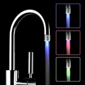 2Pcs 3-Color Temperature Sensitive Gradient LED Water Faucet Light Water Stream Color Changing Faucet Tap Sink Faucet for Kitchen and Bathroom…