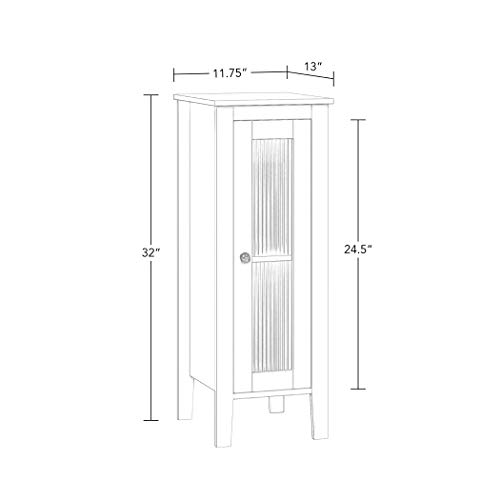 RiverRidge Prescott Slim Single Door Floor Storage Cabinet, White